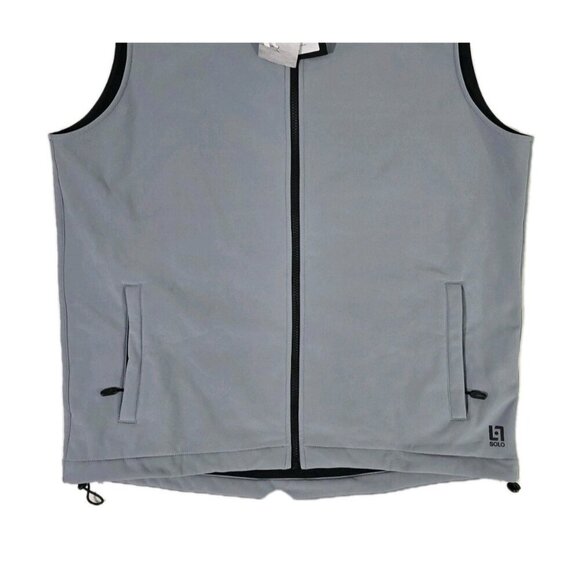 Solo Golf Co. Full Zip Hooded Technical Softshell Vest Citadel Gray Men's L NWT - Picture 5 of 10